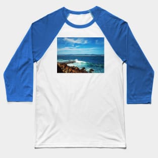 wavy blue sea Baseball T-Shirt